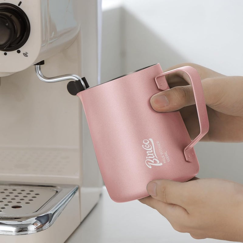 Bincoo إبريق رغوة الحليب - 350 مل/12 أونصة وردي - Image 3